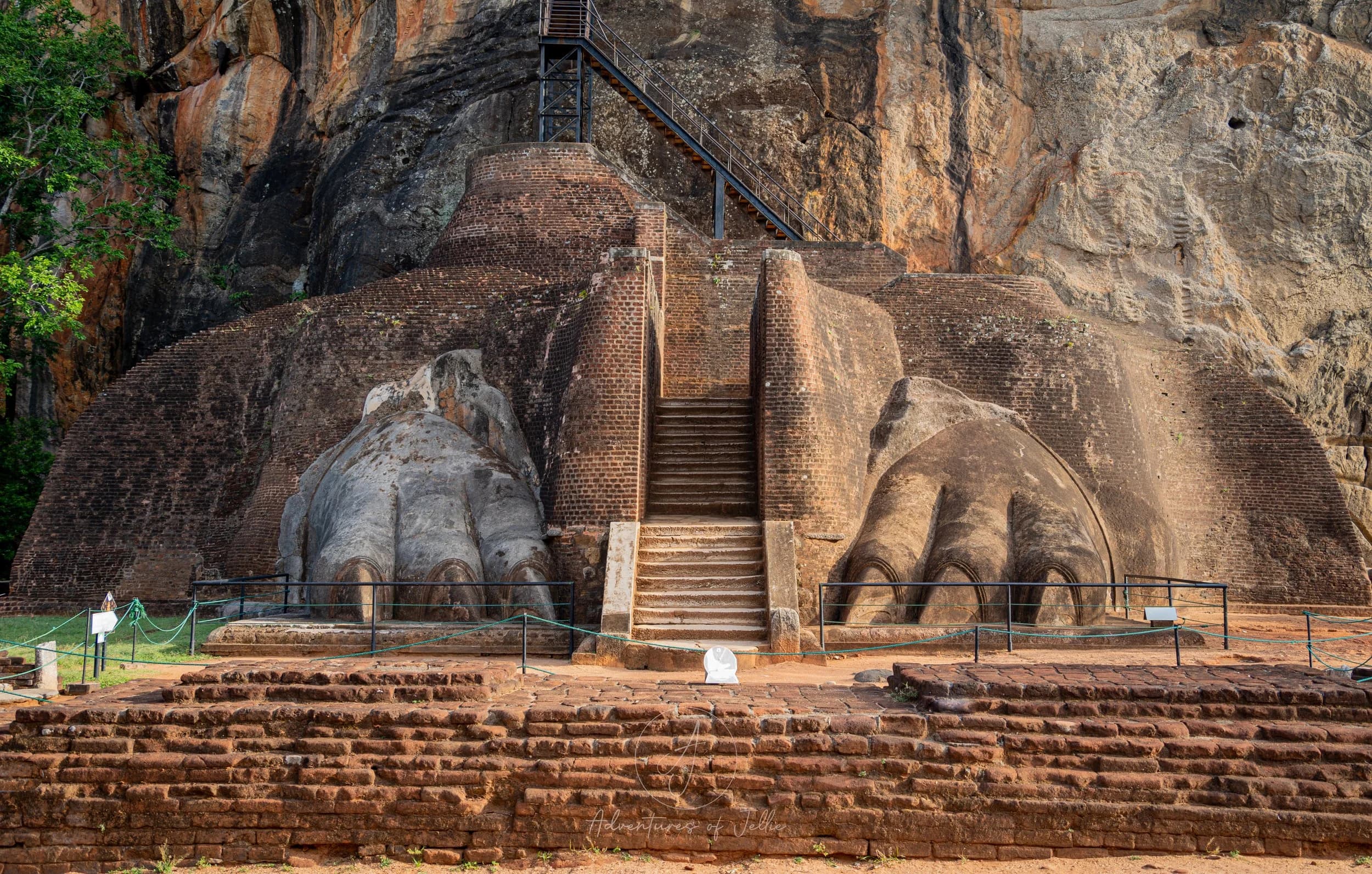 Sigiriya rock fortress and lush Sri Lanka landscape