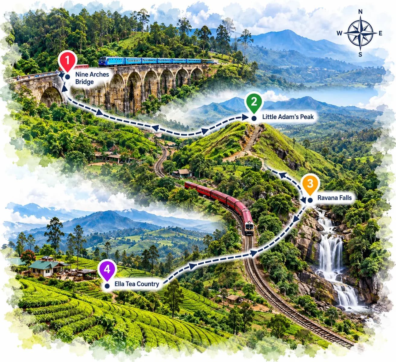 Ella: Tea Country and Mountain Views
