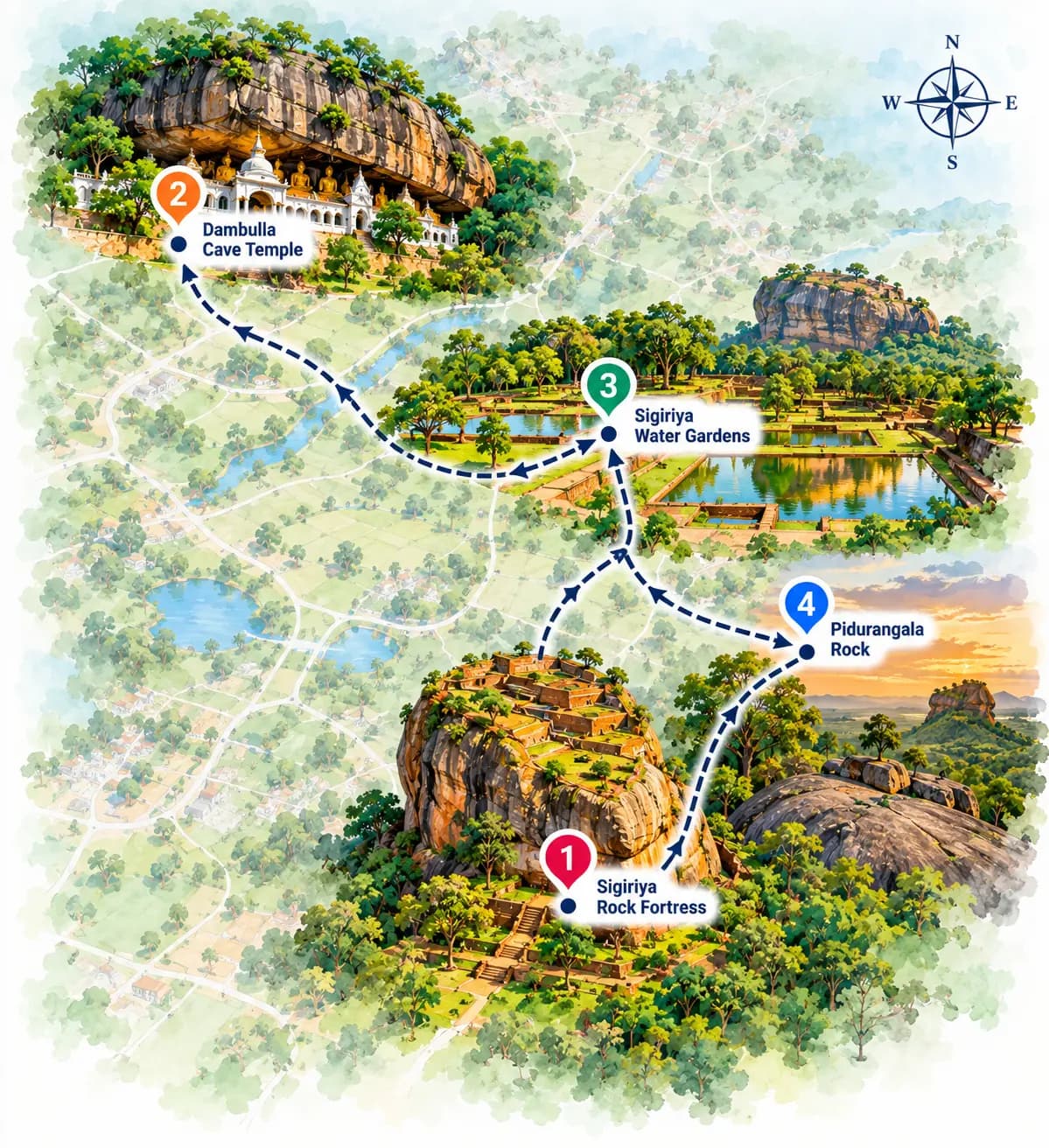 Cultural Triangle: Rock Fortresses and Cave Temples