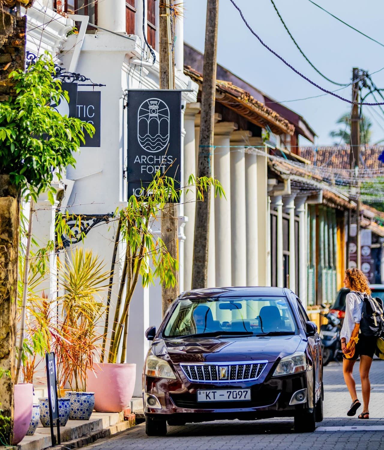 Private vehicle driving through scenic Sri Lanka roads